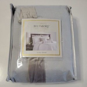 Biltmore Hotel Collection Euro Sham Scrollwork Silver 26"W X 26"L Flange 1.5 in.